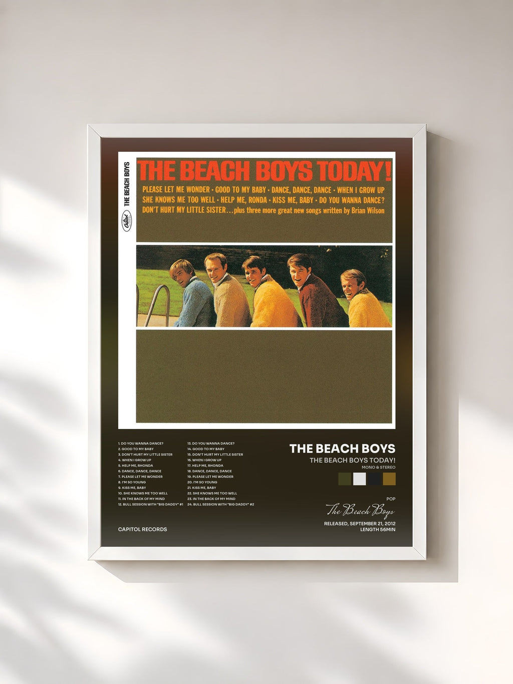 #blanc The Beach Boys Today! (Mono & Stereo) von The Beach Boys als gerahmter Kunstdruck, weißer Rahmen, gedruckt und gerahmt in Frankreich