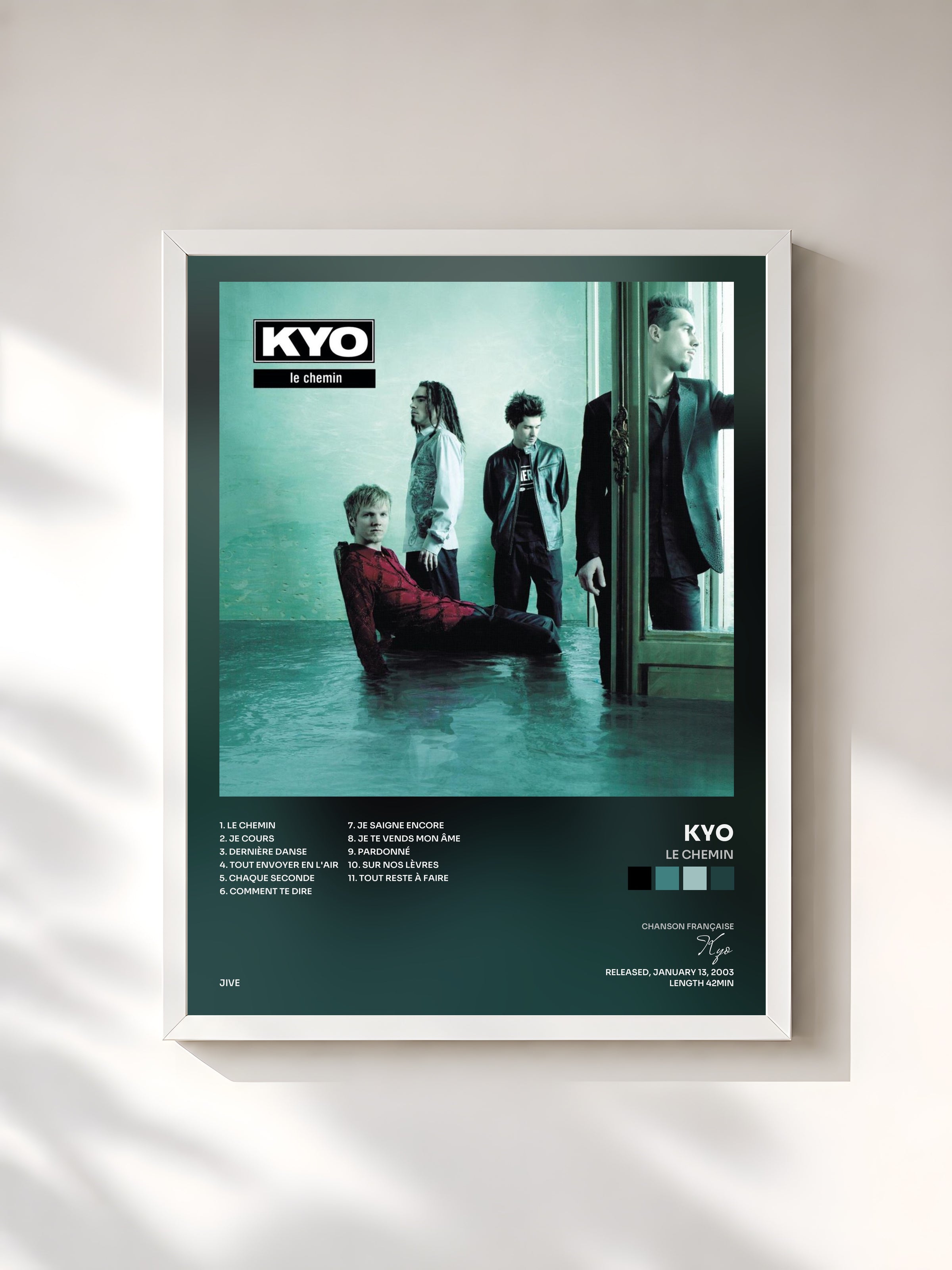 #blanc Tableau de l'album Le chemin de Kyo, cadre blanc, imprimé et encadré en France