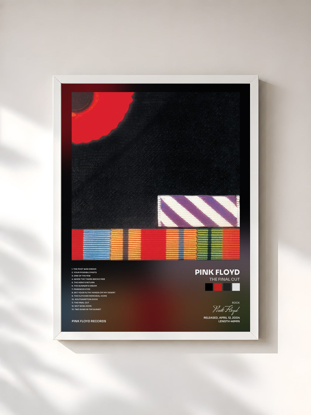 #blanc The Final Cut di Pink Floyd in stampa incorniciata, cornice bianca, stampata e incorniciata in Francia