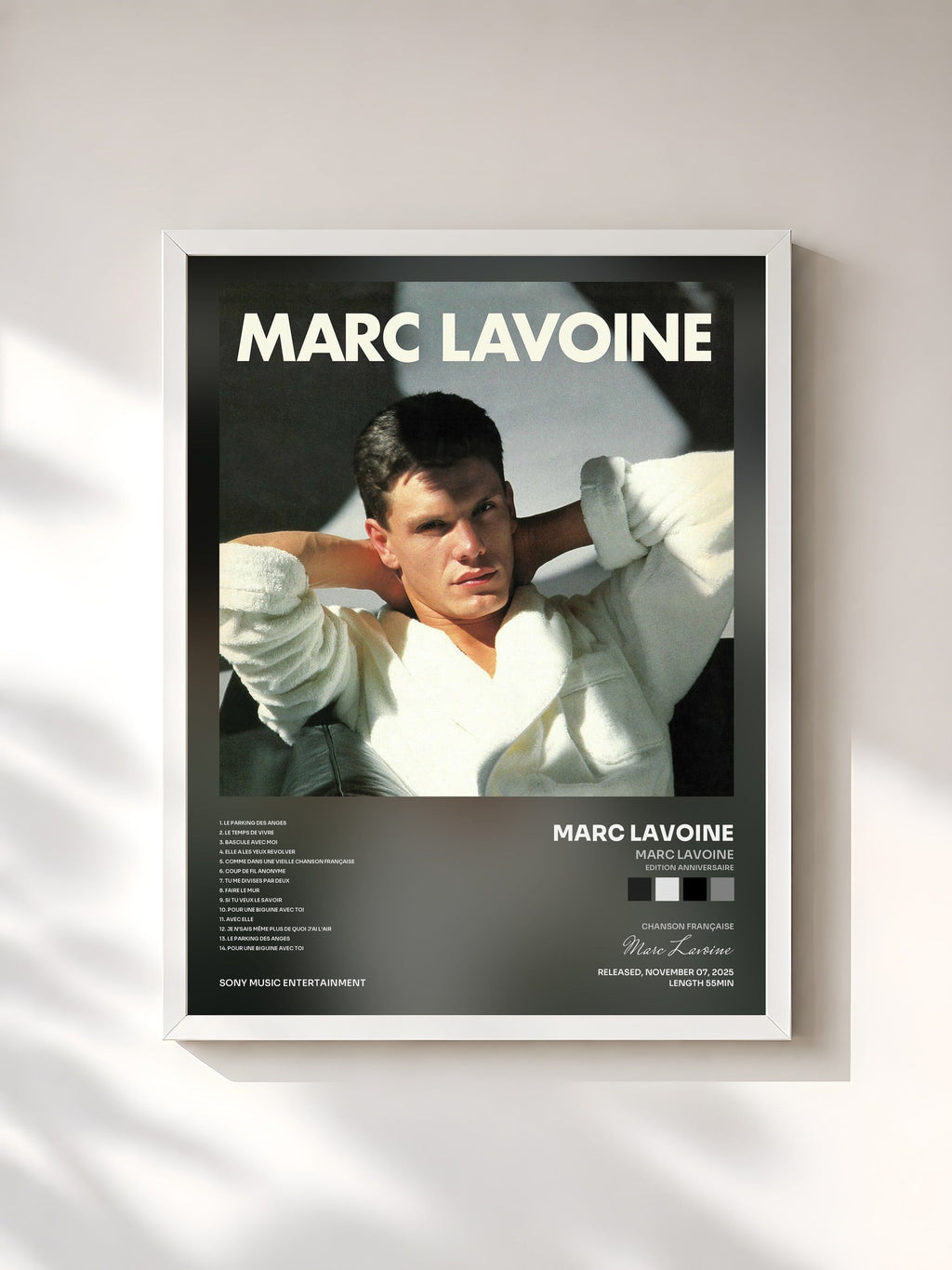 #blanc Marc Lavoine (Edition anniversaire) di Marc Lavoine in stampa incorniciata, cornice bianca, stampata e incorniciata in Francia