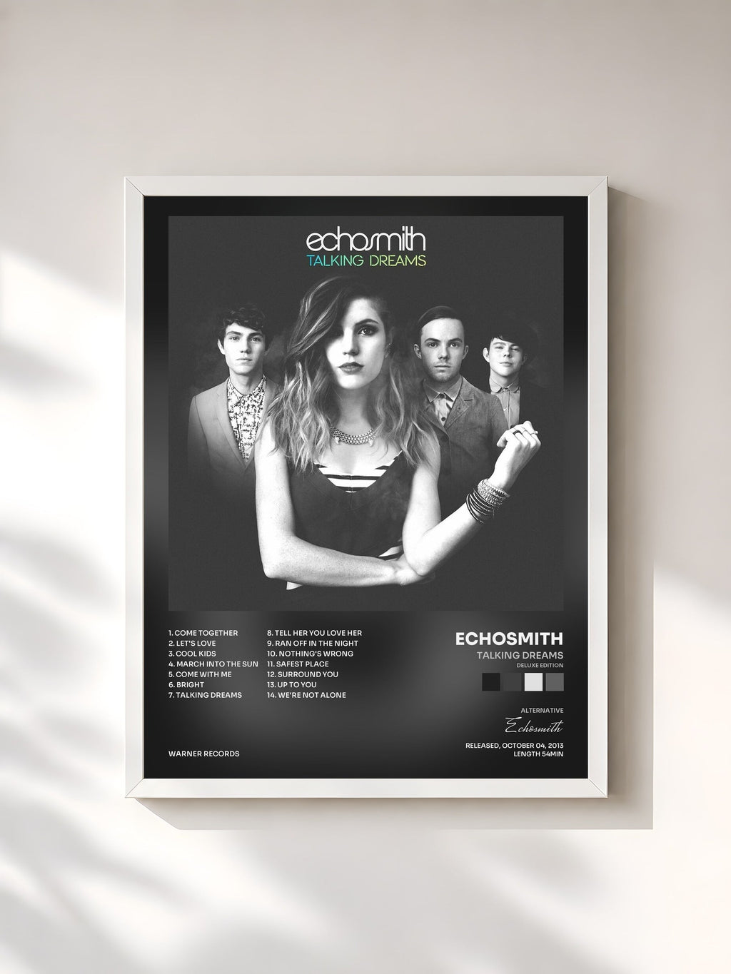 #blanc Talking Dreams (Deluxe Edition) de Echosmith en lámina enmarcada, marco blanco, impresa y enmarcada en Francia