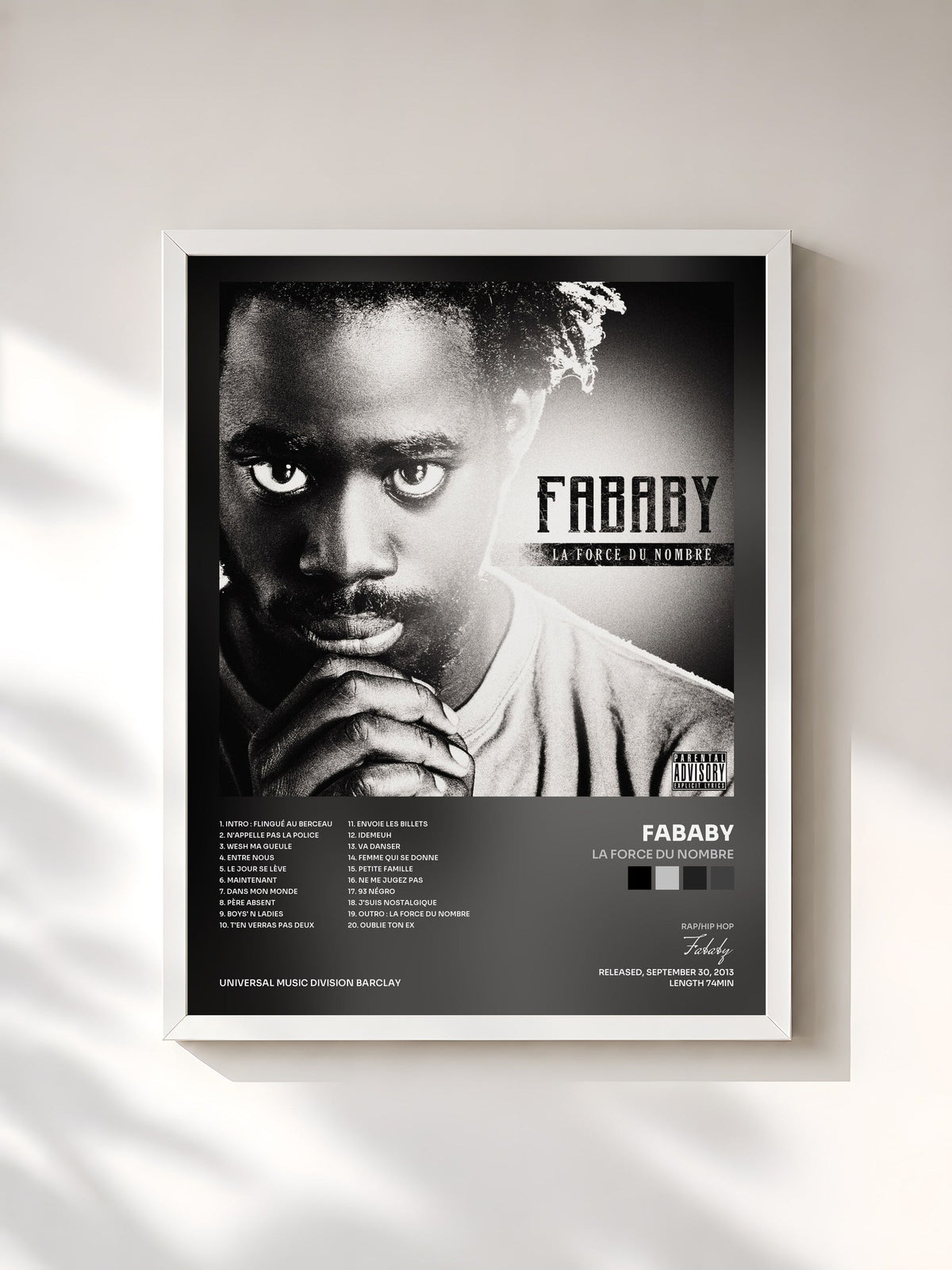 #blanc La Force Du Nombre di Fababy in stampa incorniciata, cornice bianca, stampata e incorniciata in Francia