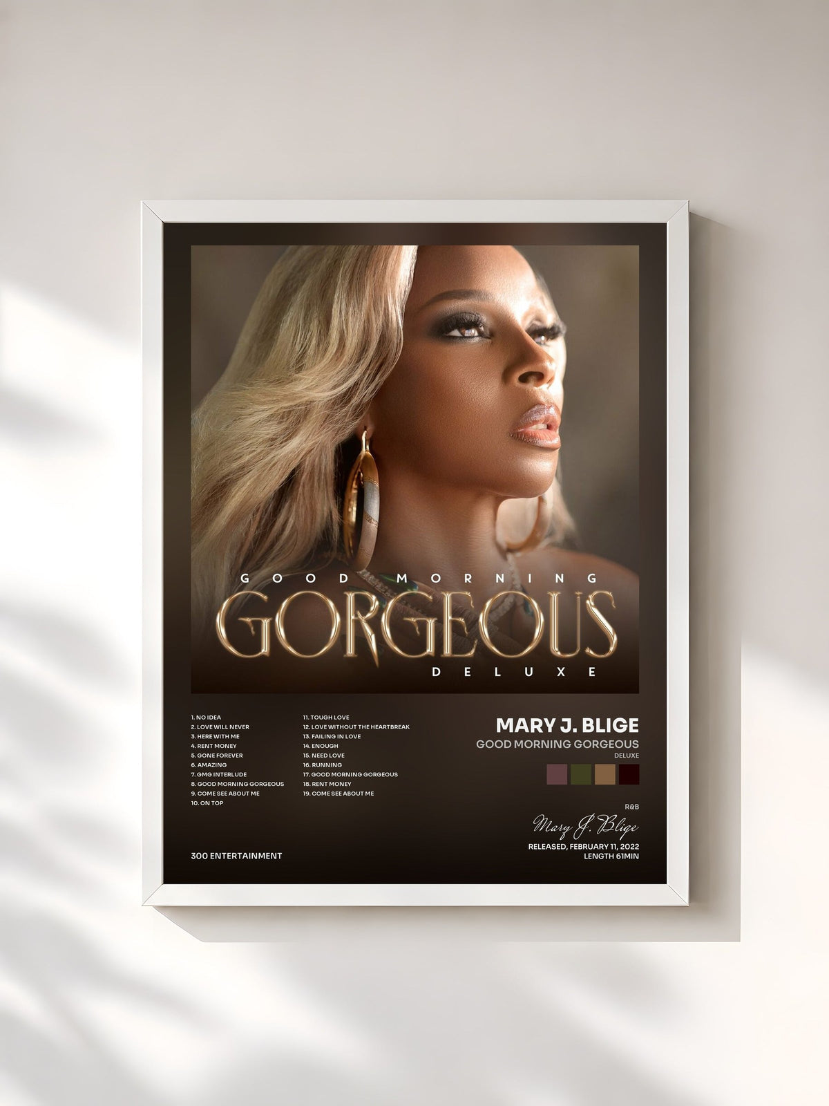 #blanc Good Morning Gorgeous (Deluxe) von Mary J. Blige als gerahmter Kunstdruck, weißer Rahmen, gedruckt und gerahmt in Frankreich