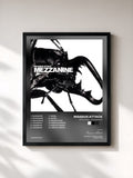 #noir Tableau de l'album Mezzanine - The Remixes de Massive Attack, cadre noir, imprimé et encadré en France