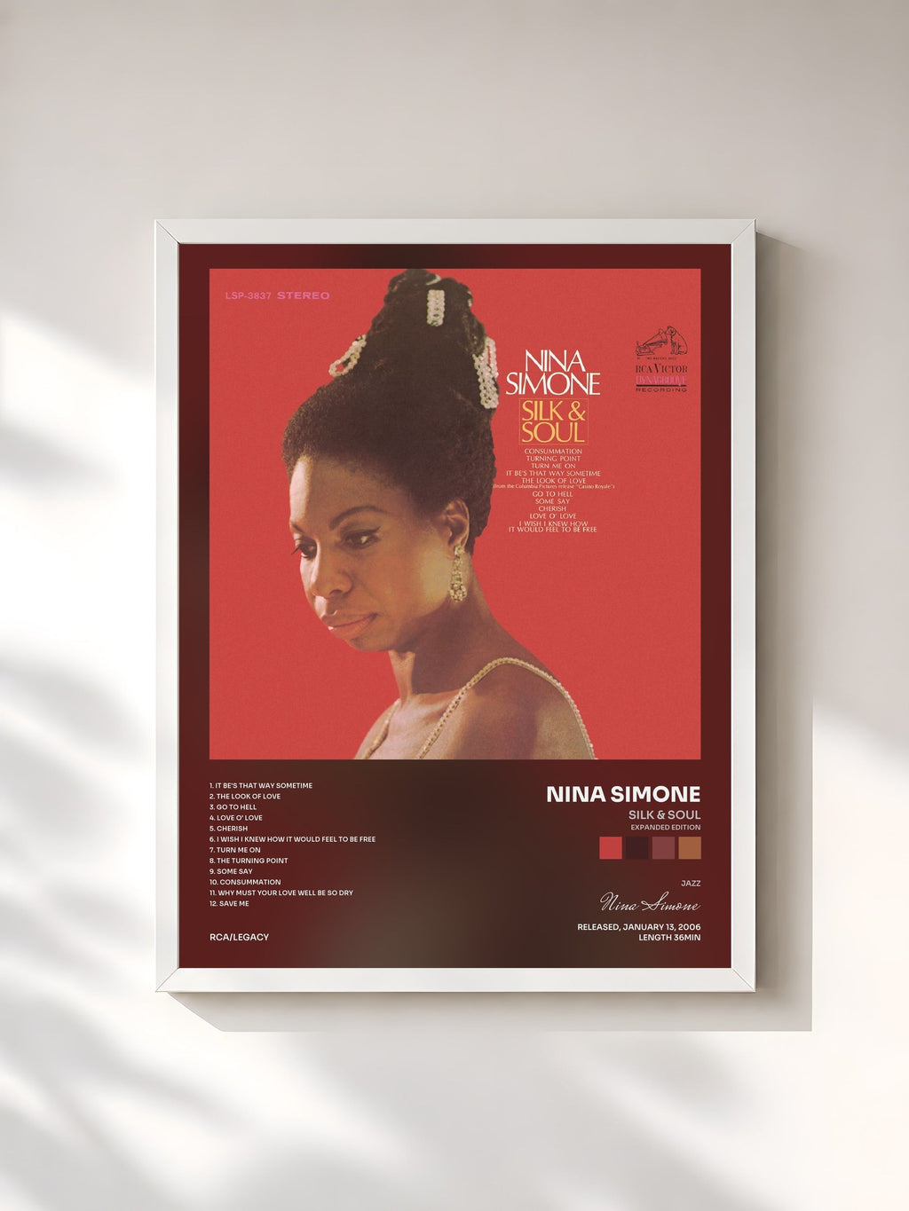 #blanc Silk & Soul (Expanded Edition) von Nina Simone als gerahmter Kunstdruck, weißer Rahmen, gedruckt und gerahmt in Frankreich