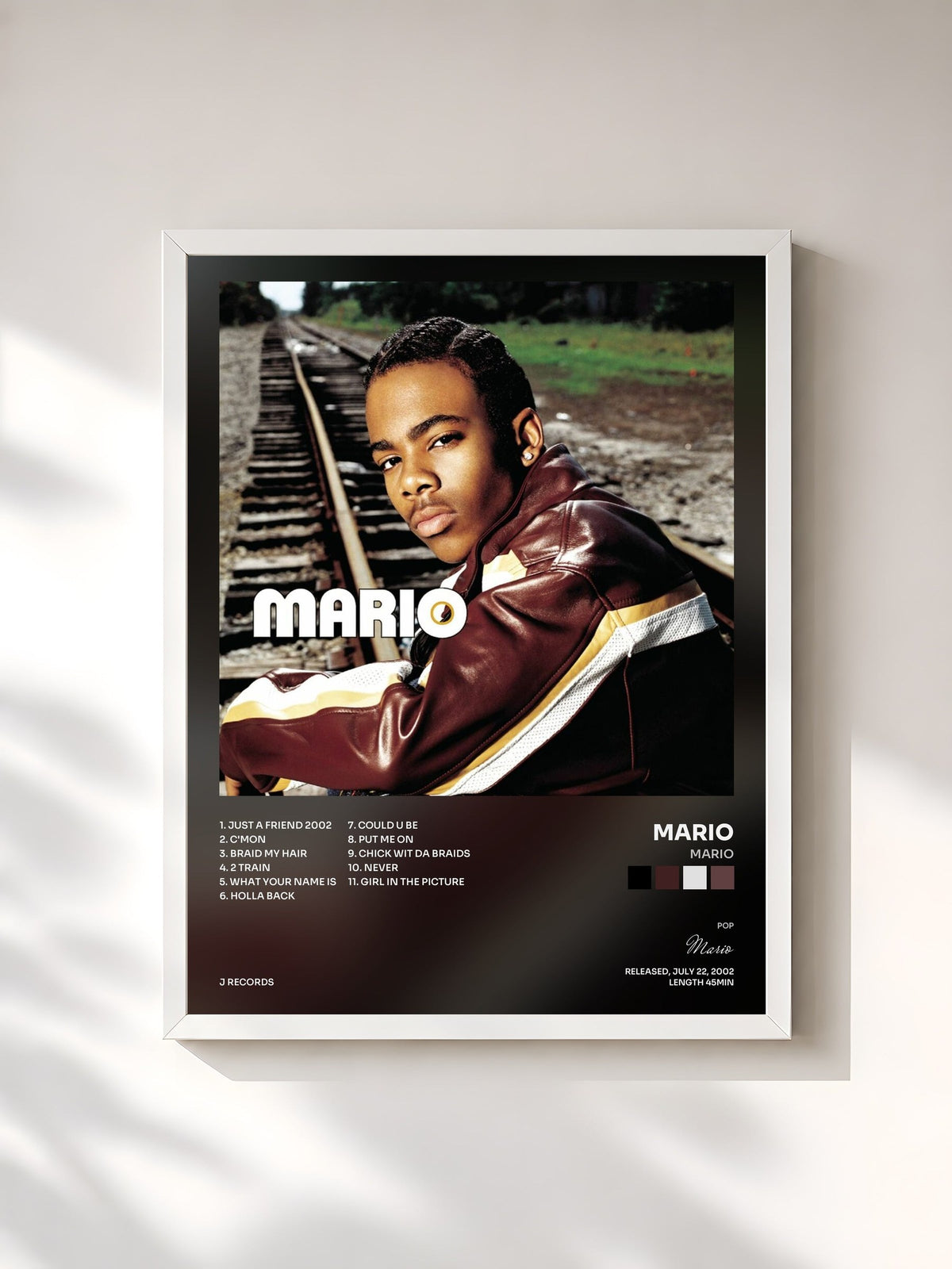 #blanc Tableau de l'album Mario de Mario, cadre blanc, imprimé et encadré en France