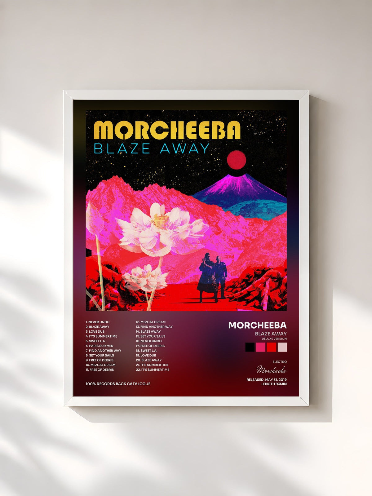#blanc Tableau de l'album Blaze Away (Deluxe Version) de Morcheeba, cadre blanc, imprimé et encadré en France