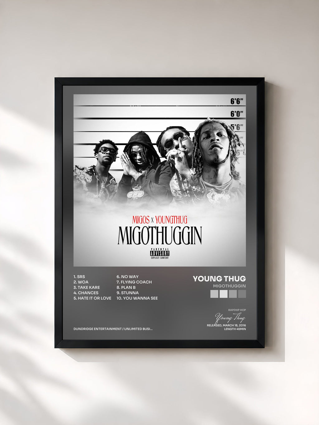 #noir MigoThuggin von Young Thug als gerahmter Kunstdruck, schwarzer Rahmen, gedruckt und gerahmt in Frankreich