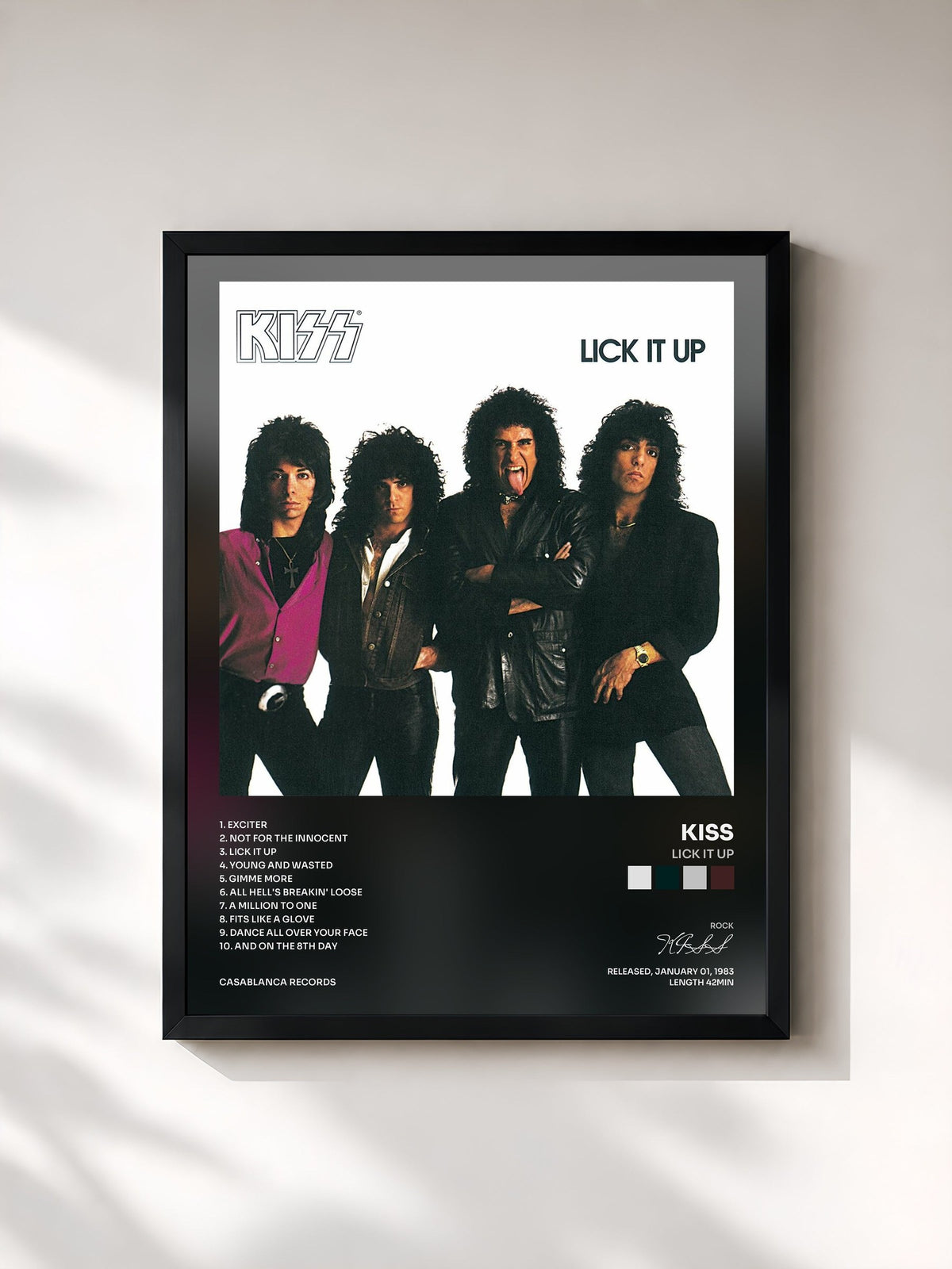 #noir Lick It Up von KISS als gerahmter Kunstdruck, schwarzer Rahmen, gedruckt und gerahmt in Frankreich