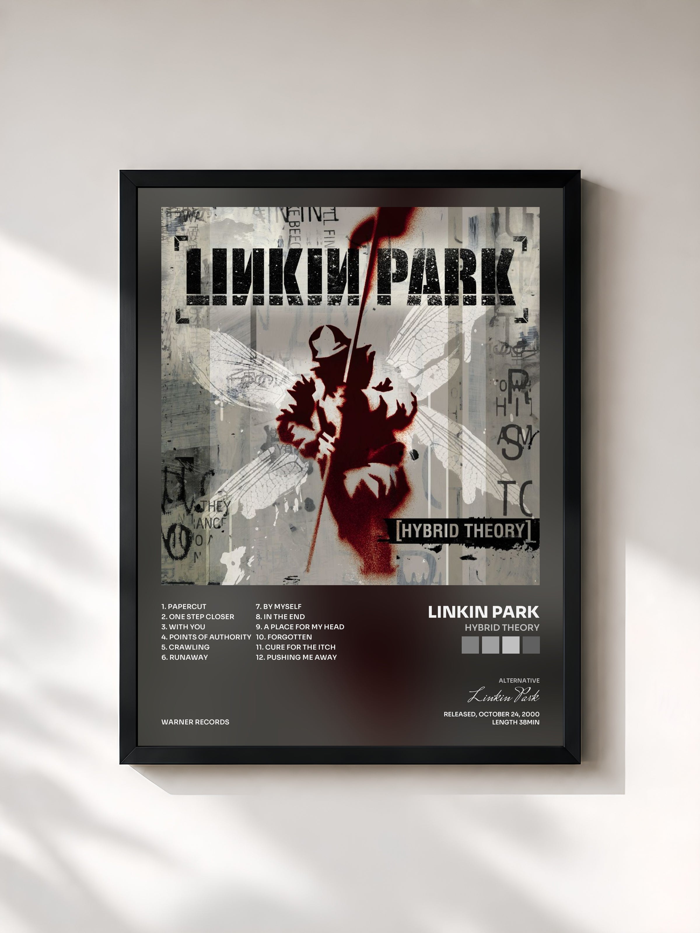 #noir Hybrid Theory di Linkin Park in stampa incorniciata, cornice nera, stampata e incorniciata in Francia