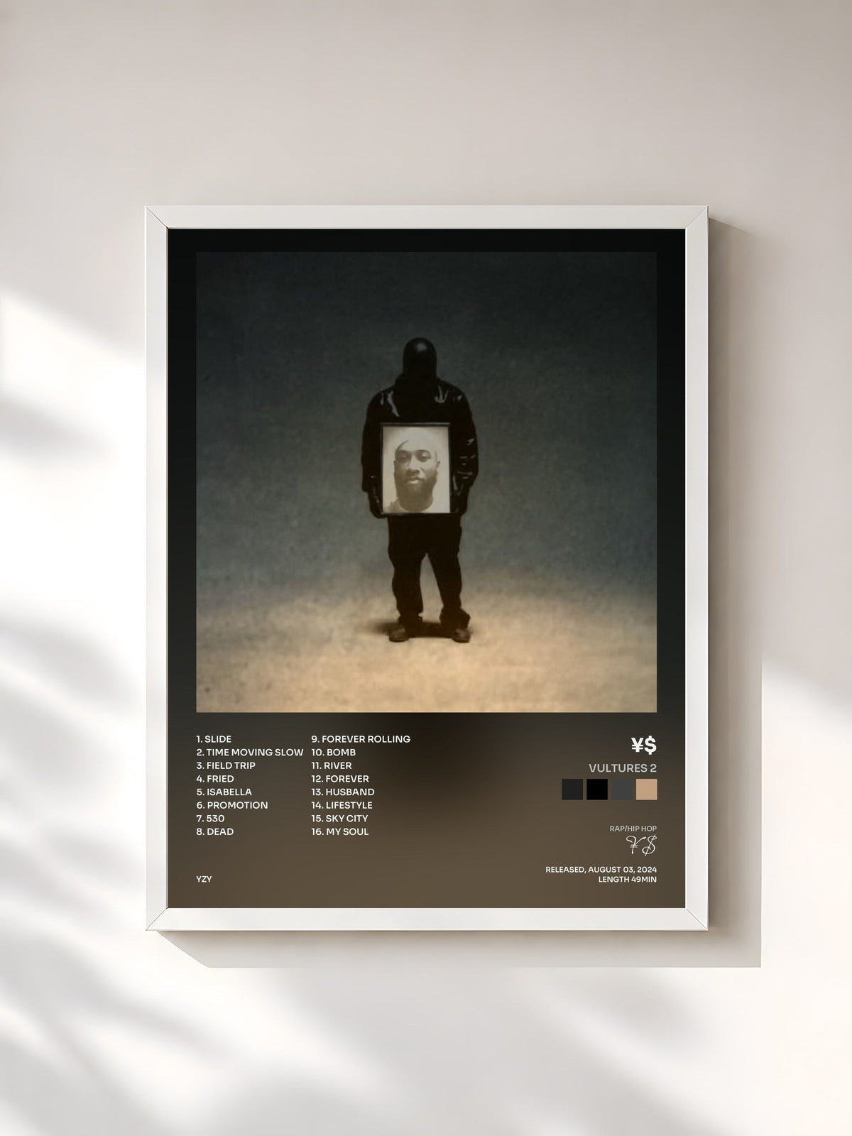 #blanc VULTURES 2 by ¥$ as a framed art print, white frame, printed and framed in France