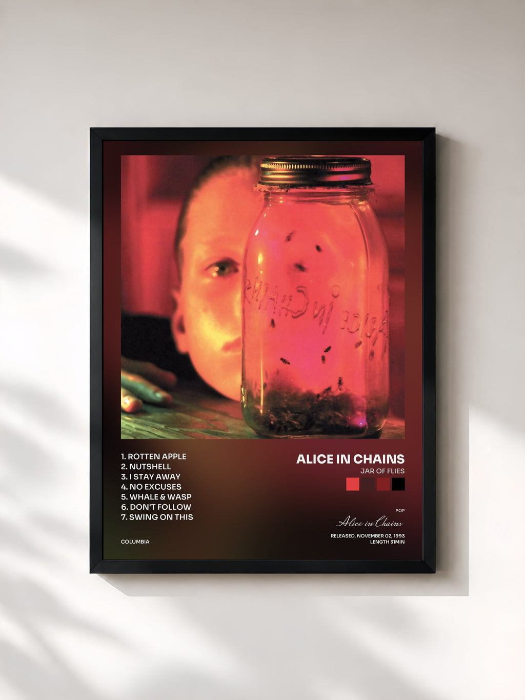 #noir Jar Of Flies di Alice in Chains in stampa incorniciata, cornice nera, stampata e incorniciata in Francia