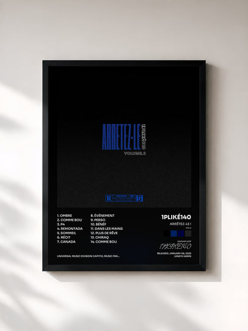 #noir ARRÊTEZ-LE ! (Vol.2) by 1PLIKÉ140 as a framed art print, black frame, printed and framed in France
