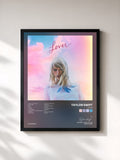 #noir Tableau de l'album Lover de Taylor Swift, cadre noir, imprimé et encadré en France