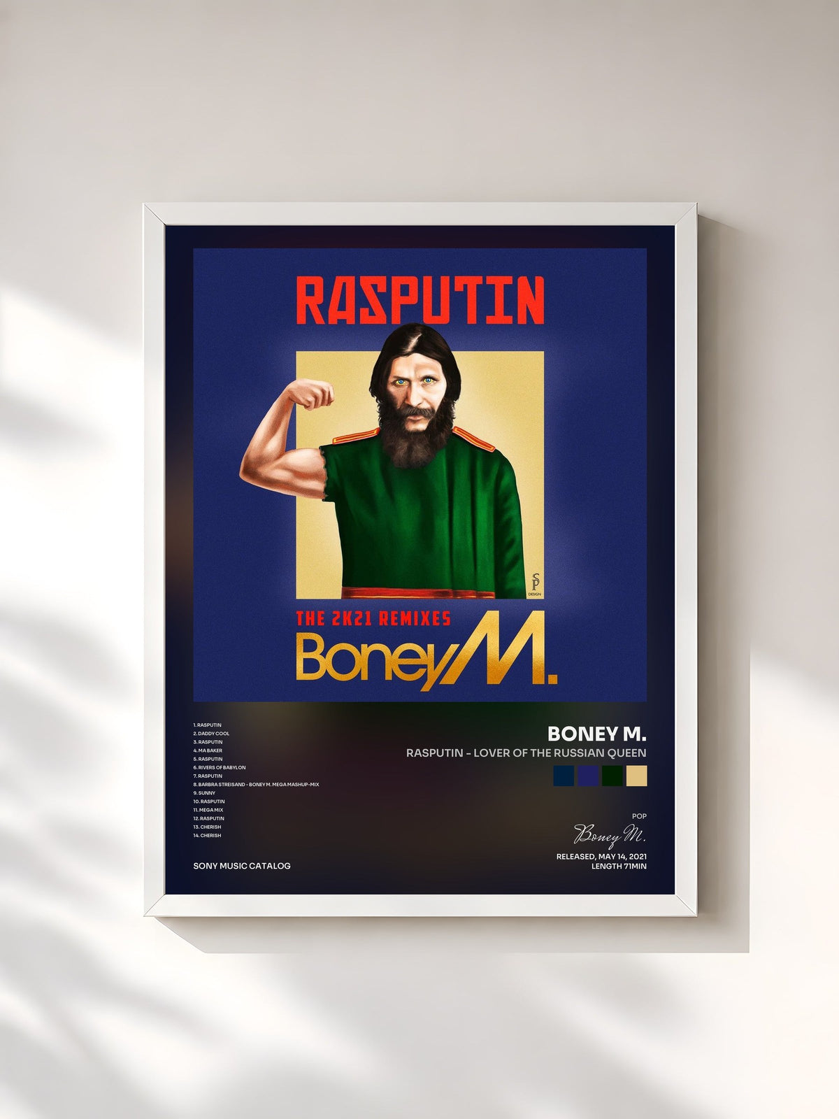 #blanc Rasputin - Lover Of The Russian Queen von Boney M. als gerahmter Kunstdruck, weißer Rahmen, gedruckt und gerahmt in Frankreich