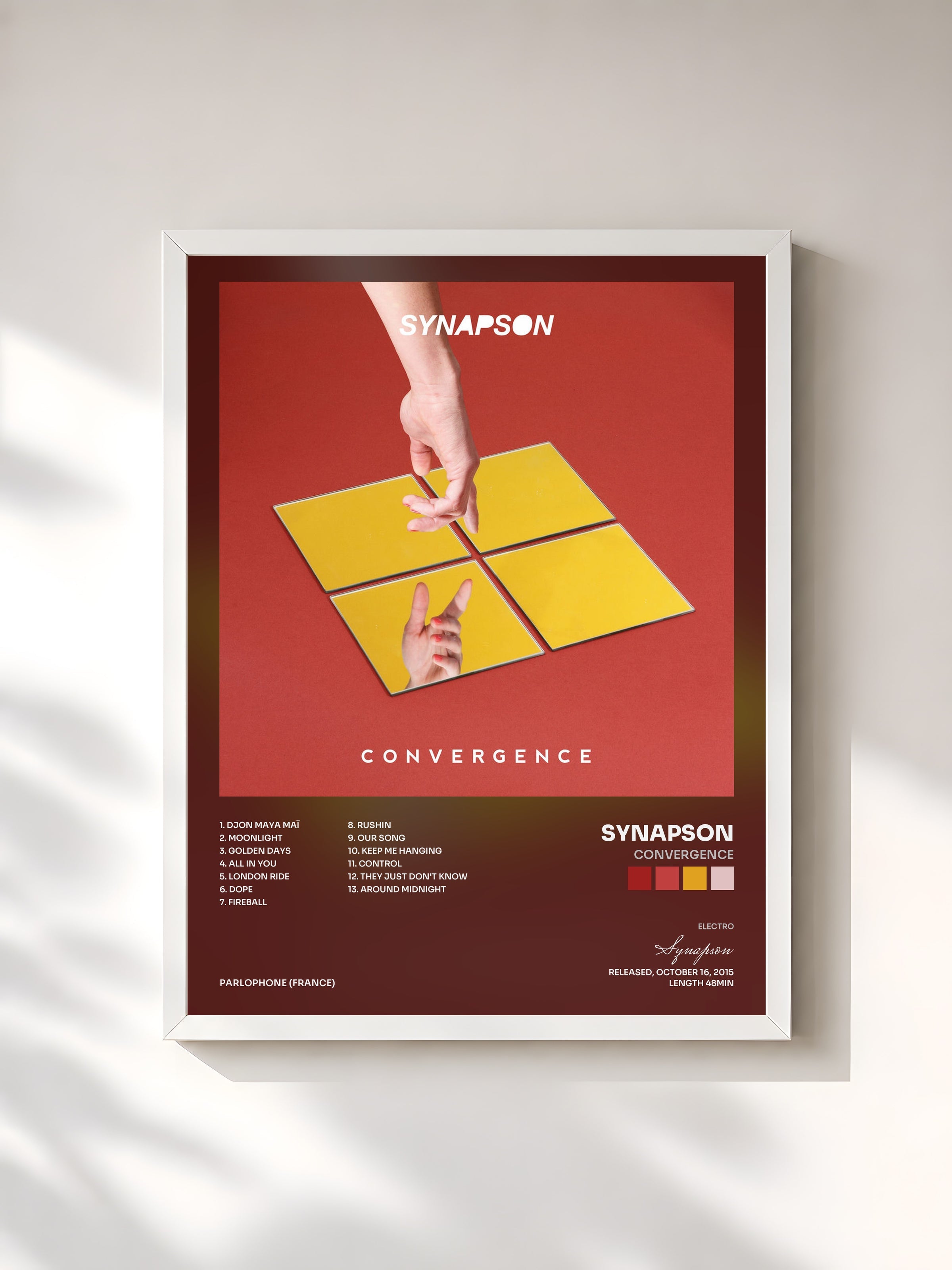 #blanc Convergence by Synapson as a framed art print, white frame, printed and framed in France