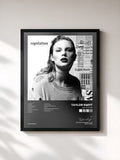 #noir Tableau de l'album reputation de Taylor Swift, cadre noir, imprimé et encadré en France