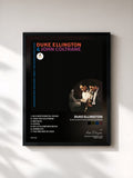 #noir Tableau de l'album Duke Ellington & John Coltrane de Duke Ellington, cadre noir, imprimé et encadré en France