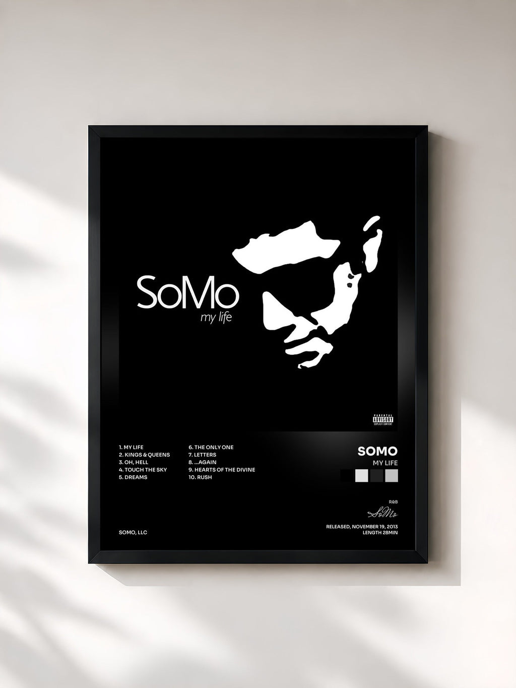 #noir My Life de SoMo en lámina enmarcada, marco negro, impresa y enmarcada en Francia