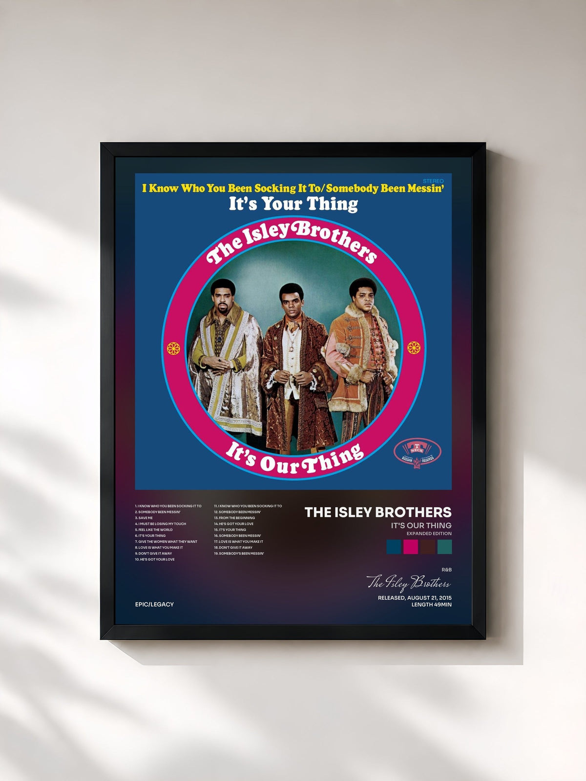 #noir Tableau de l'album It's Our Thing (Expanded Edition) de The Isley Brothers, cadre noir, imprimé et encadré en France