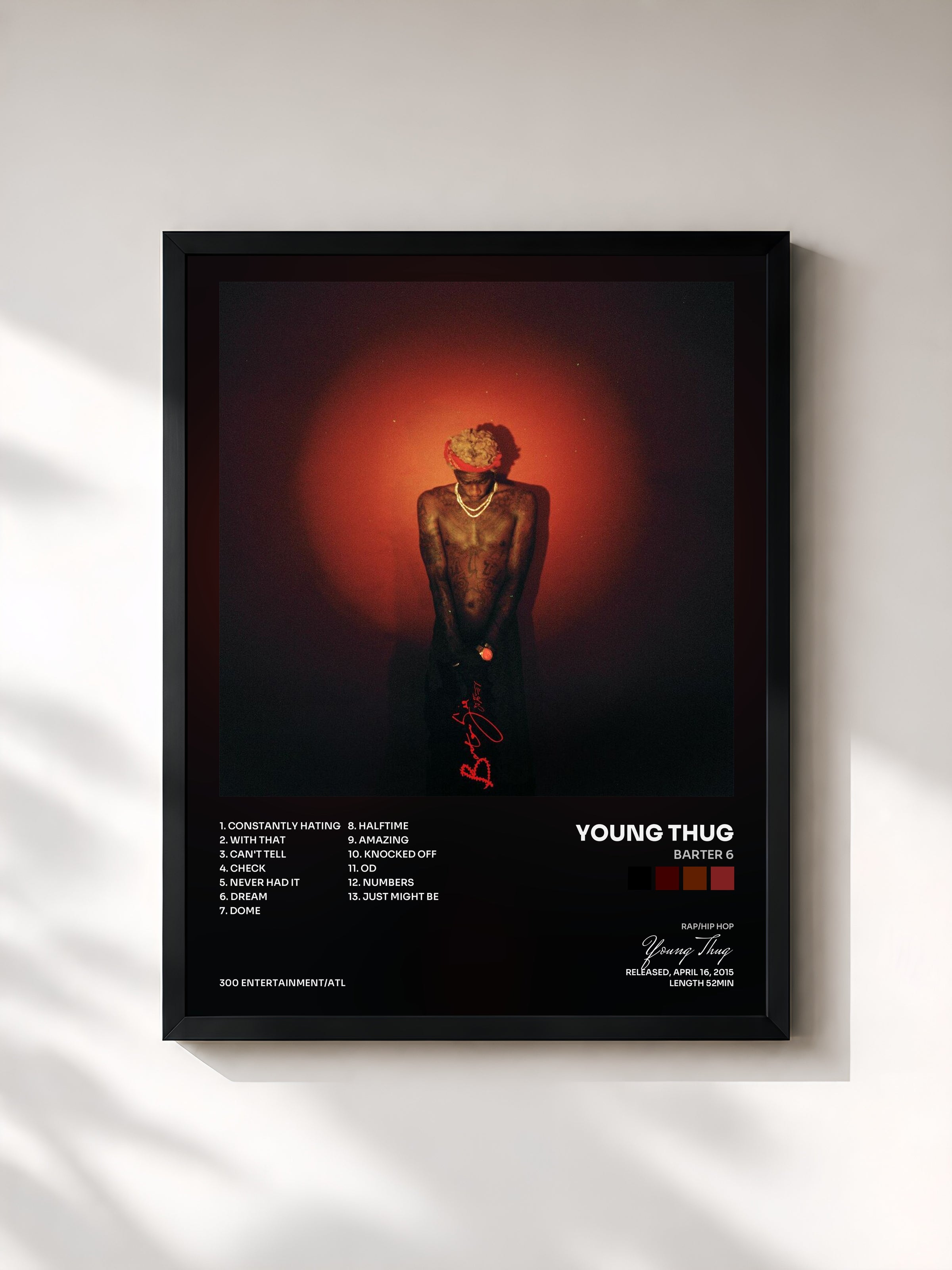#noir Barter 6 by Young Thug as a framed art print, black frame, printed and framed in France