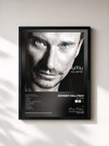 #noir Tableau de l'album Ma vérité de Johnny Hallyday, cadre noir, imprimé et encadré en France