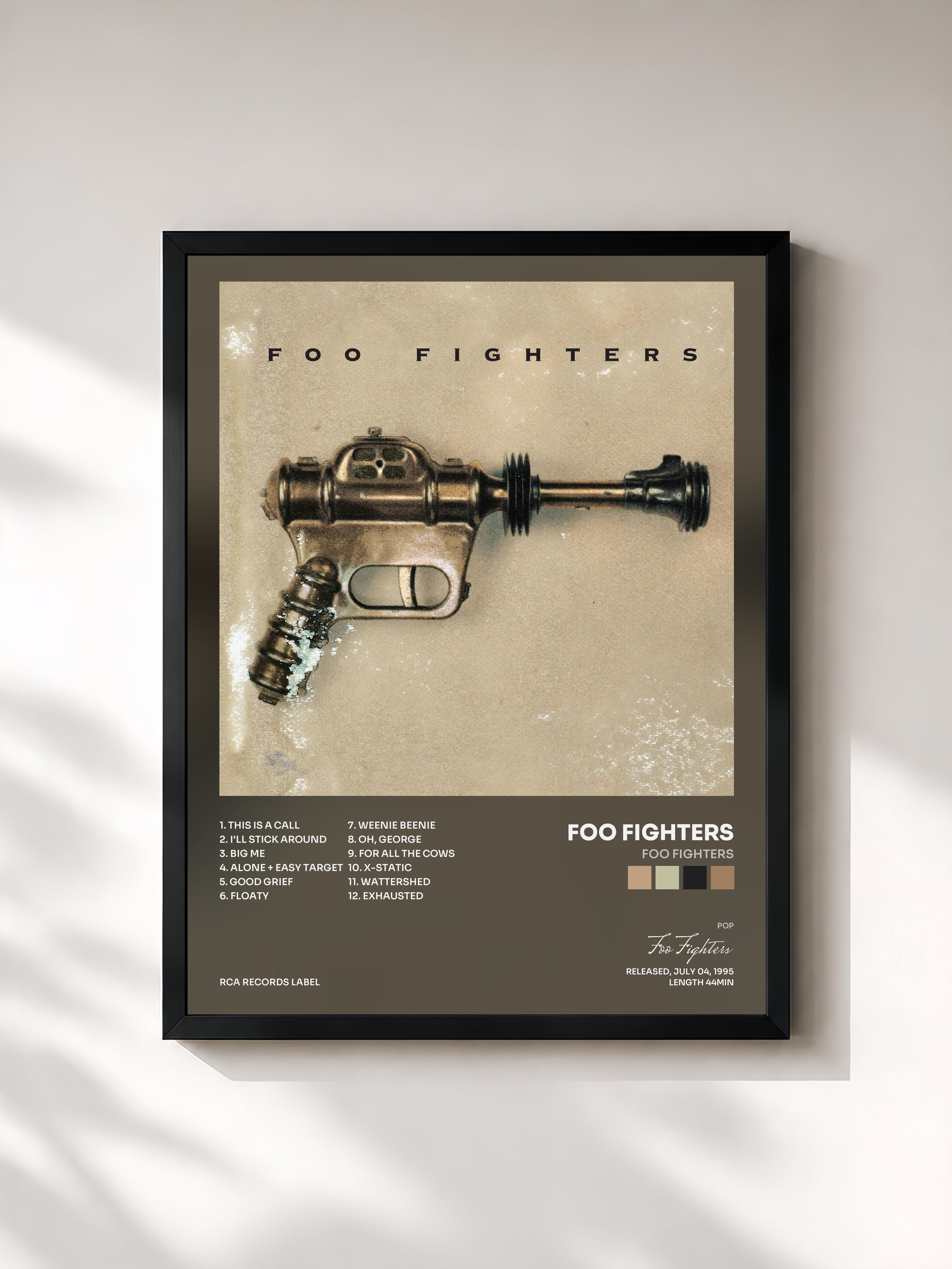 #noir Foo Fighters by Foo Fighters as a framed art print, black frame, printed and framed in France