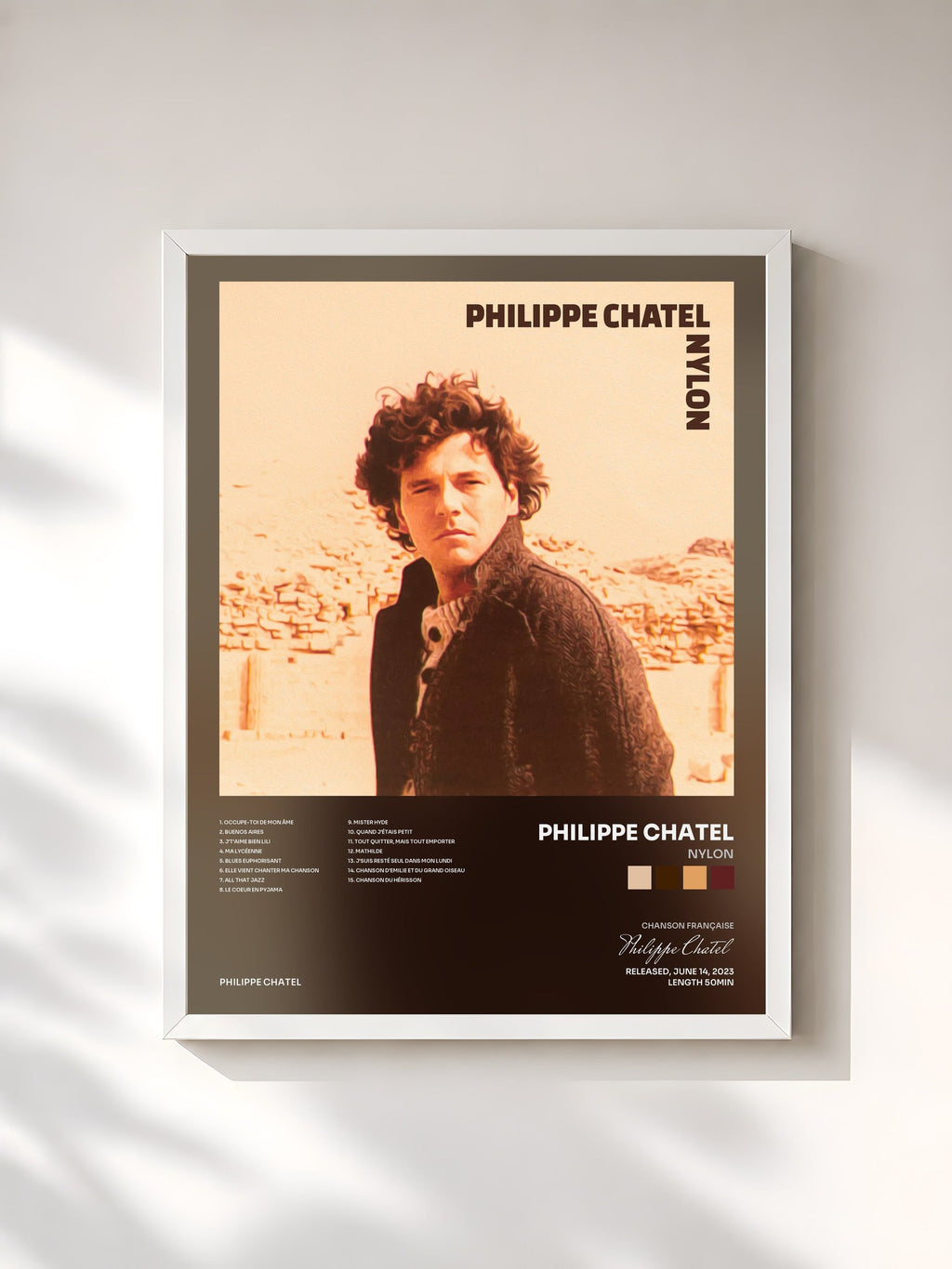 #blanc Nylon by Philippe Chatel as a framed art print, white frame, printed and framed in France