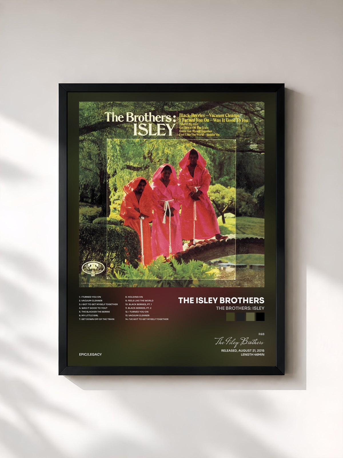 #noir Tableau de l'album The Brothers: Isley de The Isley Brothers, cadre noir, imprimé et encadré en France