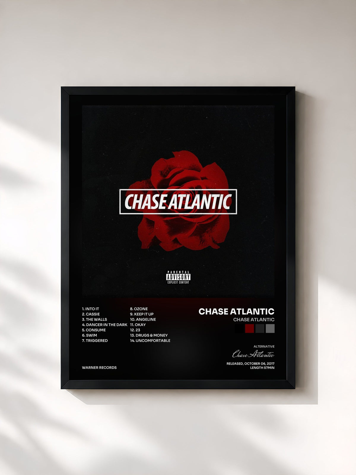 #noir Chase Atlantic de Chase Atlantic en lámina enmarcada, marco negro, impresa y enmarcada en Francia