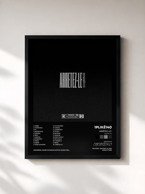 #noir ARRÊTEZ-LE ! (Volume 1 & 2) by 1PLIKÉ140 as a framed art print, black frame, printed and framed in France