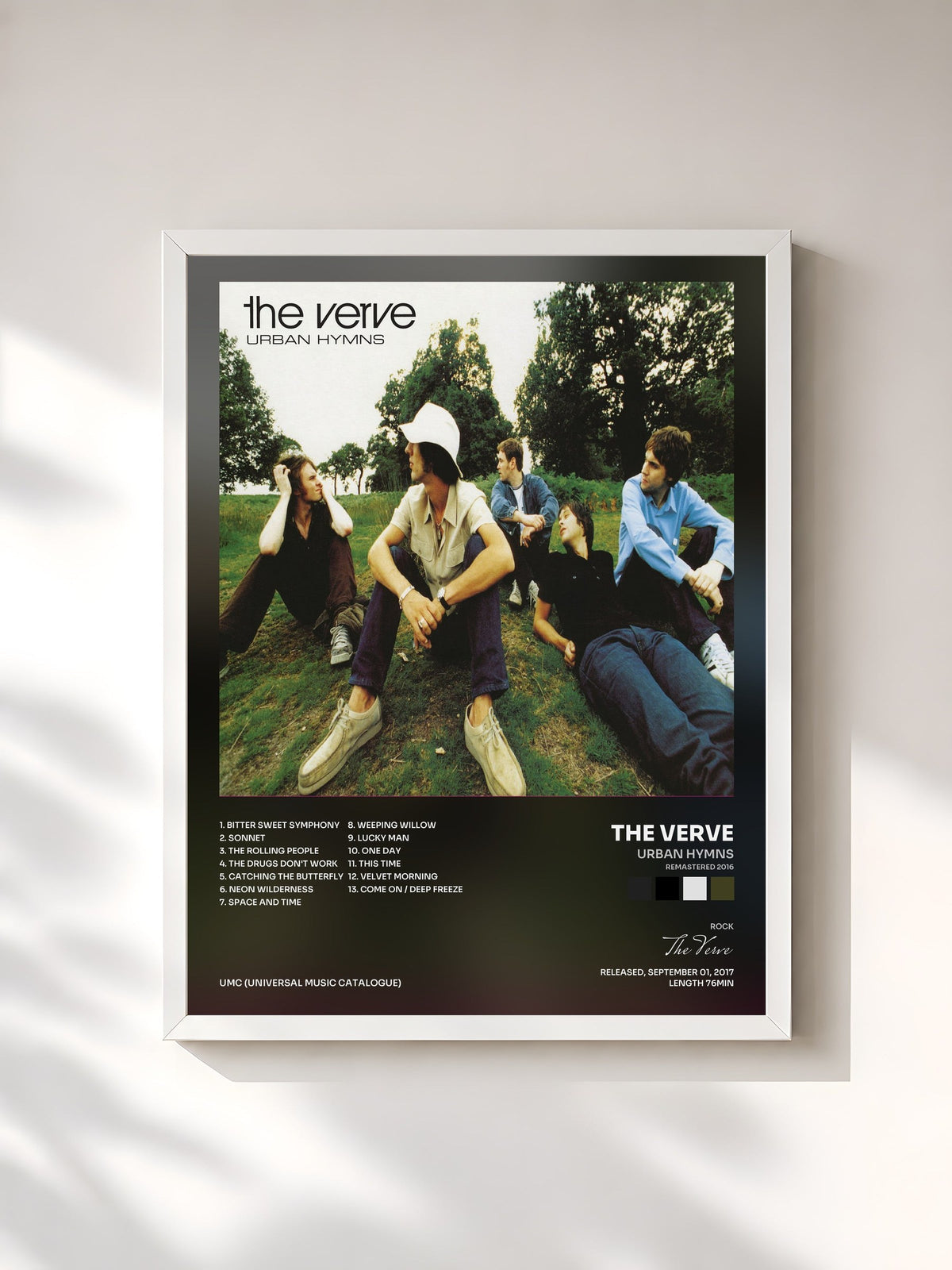 #blanc Urban Hymns (Remastered 2016) di The Verve in stampa incorniciata, cornice bianca, stampata e incorniciata in Francia