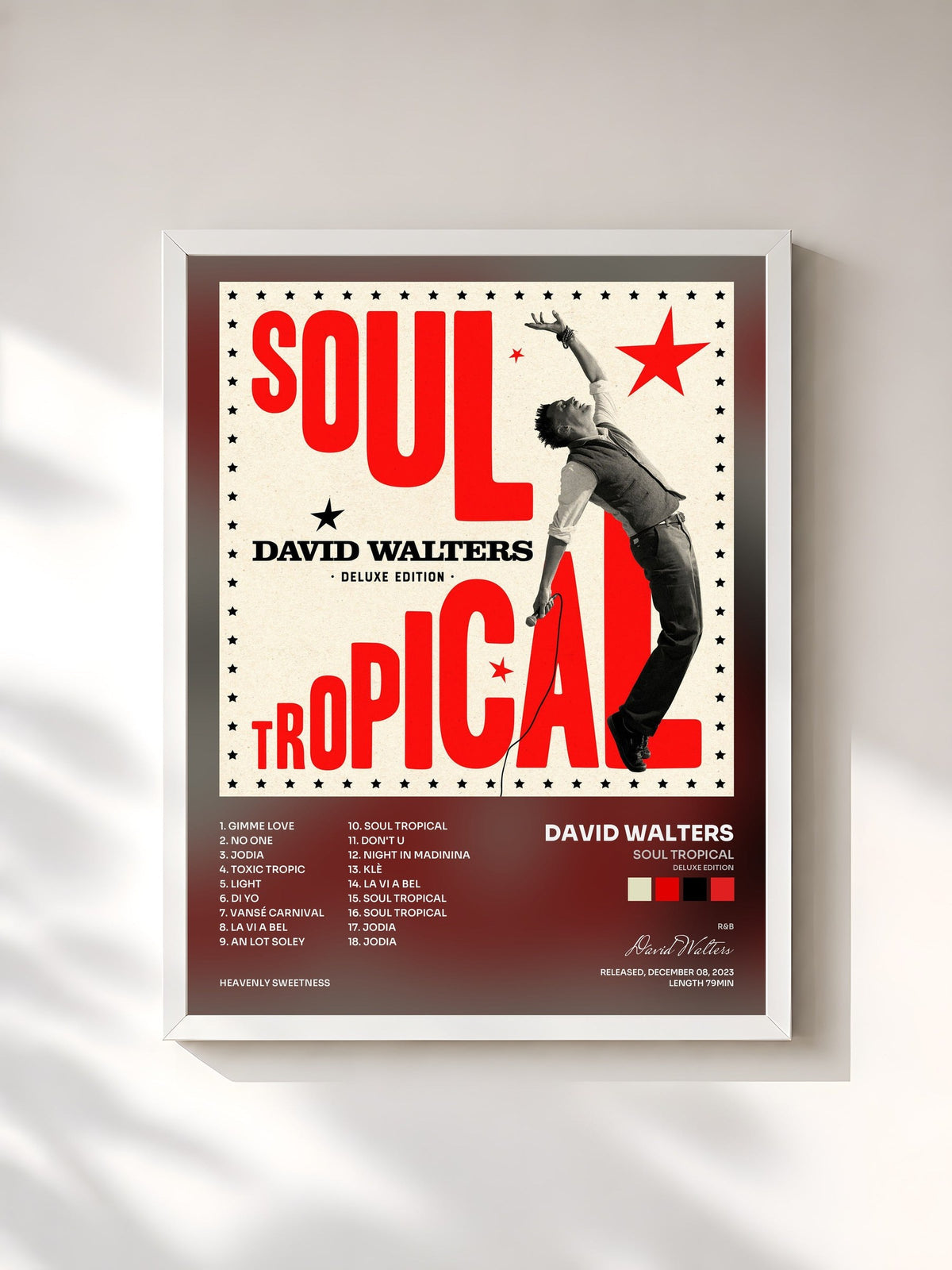 #blanc Soul Tropical (Deluxe Edition) by David Walters as a framed art print, white frame, printed and framed in France