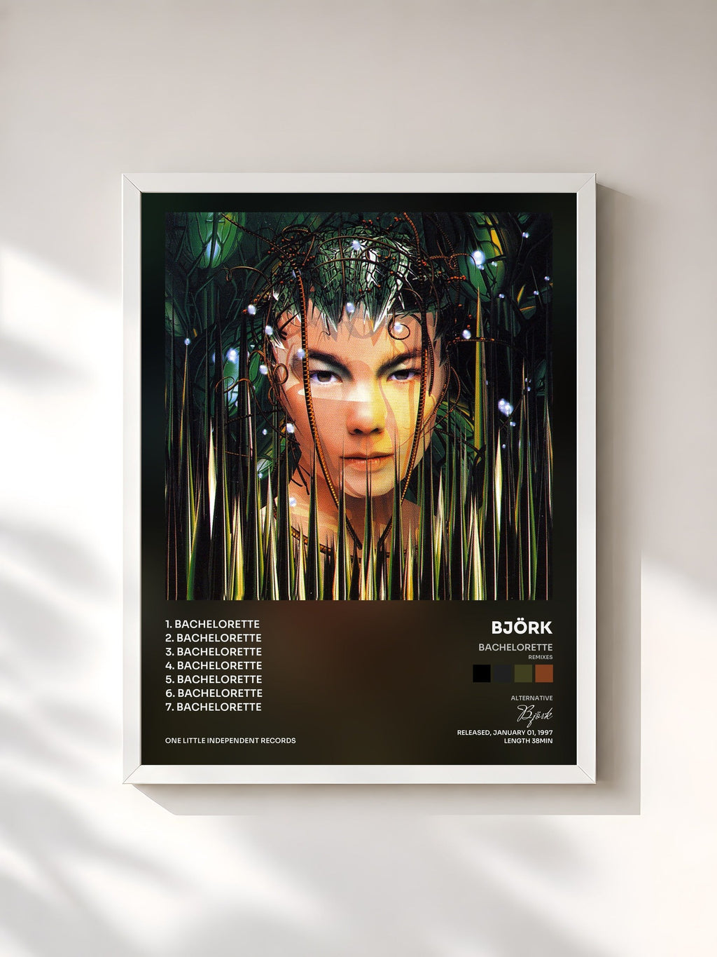 #blanc Bachelorette (Remixes) von Björk als gerahmter Kunstdruck, weißer Rahmen, gedruckt und gerahmt in Frankreich