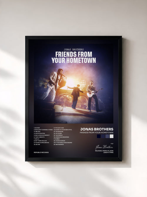 Jonas Brothers · Friends From Your Hometown — Gerahmter Kunstdruck