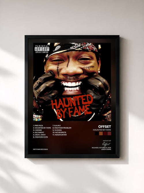 Offset · HAUNTED BY FAME — Lámina enmarcada