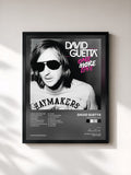 #noir Tableau de l'album One More Love de David Guetta, cadre noir, imprimé et encadré en France