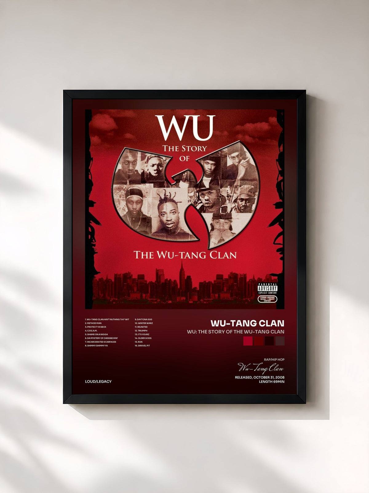 #noir Wu: The Story Of The Wu-Tang Clan by Wu-Tang Clan as a framed art print, black frame, printed and framed in France