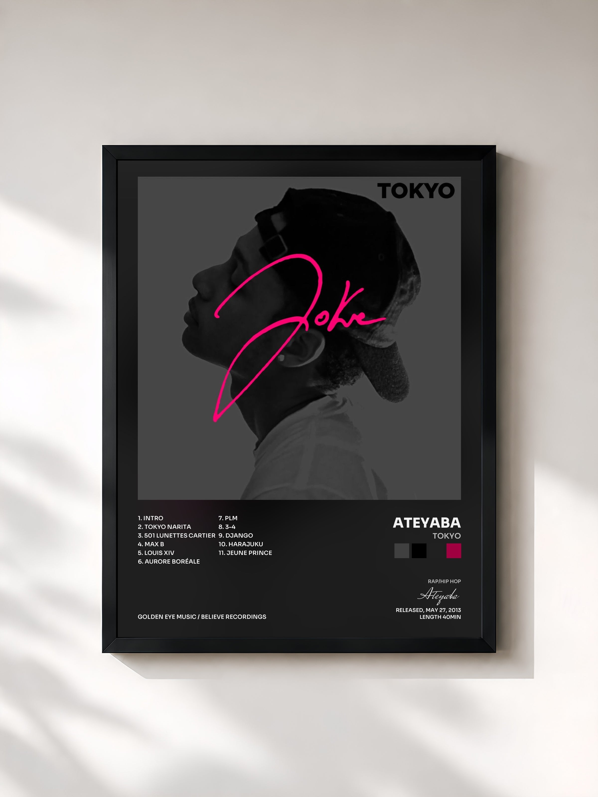 #noir Tokyo by Ateyaba as a framed art print, black frame, printed and framed in France