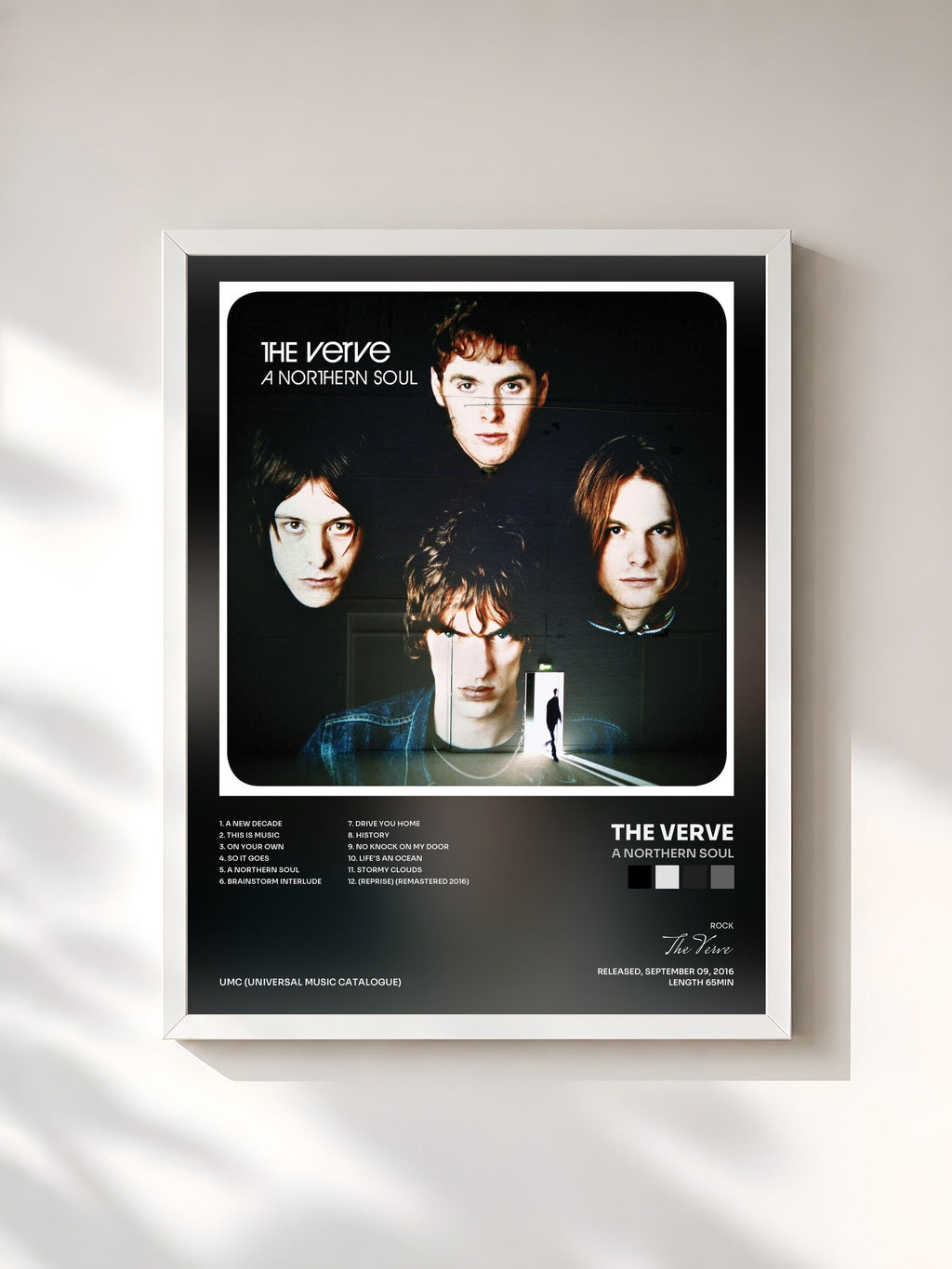 #blanc A Northern Soul di The Verve in stampa incorniciata, cornice bianca, stampata e incorniciata in Francia