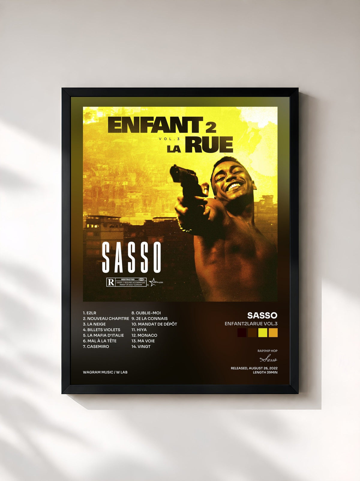 #noir Tableau de l'album Enfant2LaRue Vol.3 de Sasso, cadre noir, imprimé et encadré en France