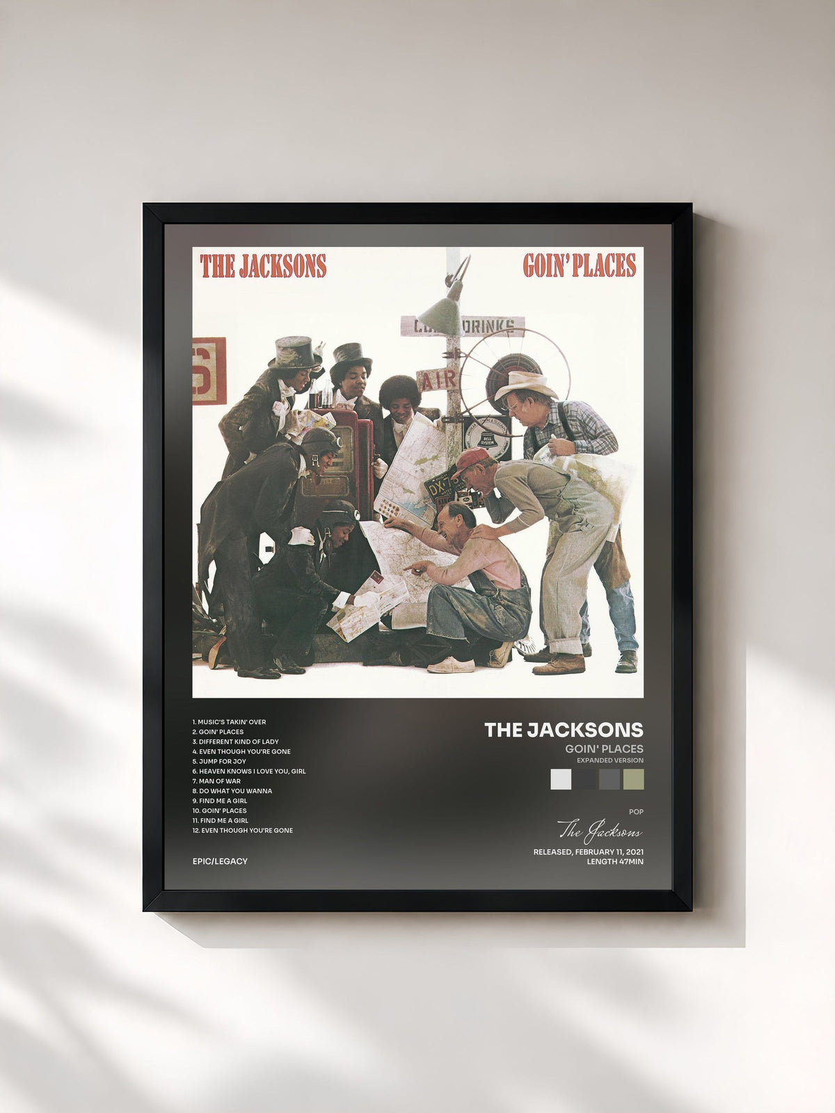 #noir Tableau de l'album Goin' Places (Expanded Version) de The Jacksons, cadre noir, imprimé et encadré en France