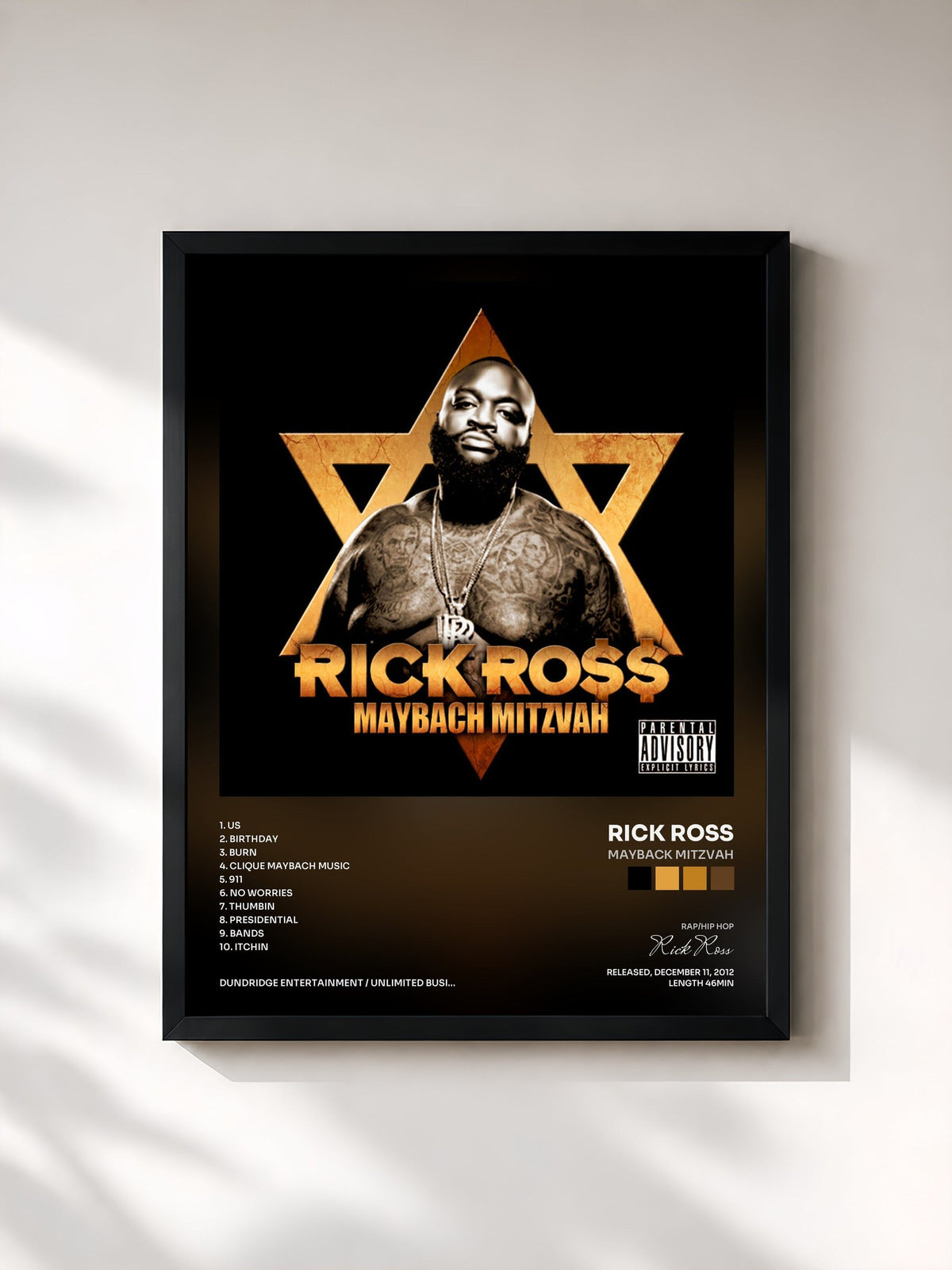 #noir Mayback Mitzvah by Rick Ross as a framed art print, black frame, printed and framed in France