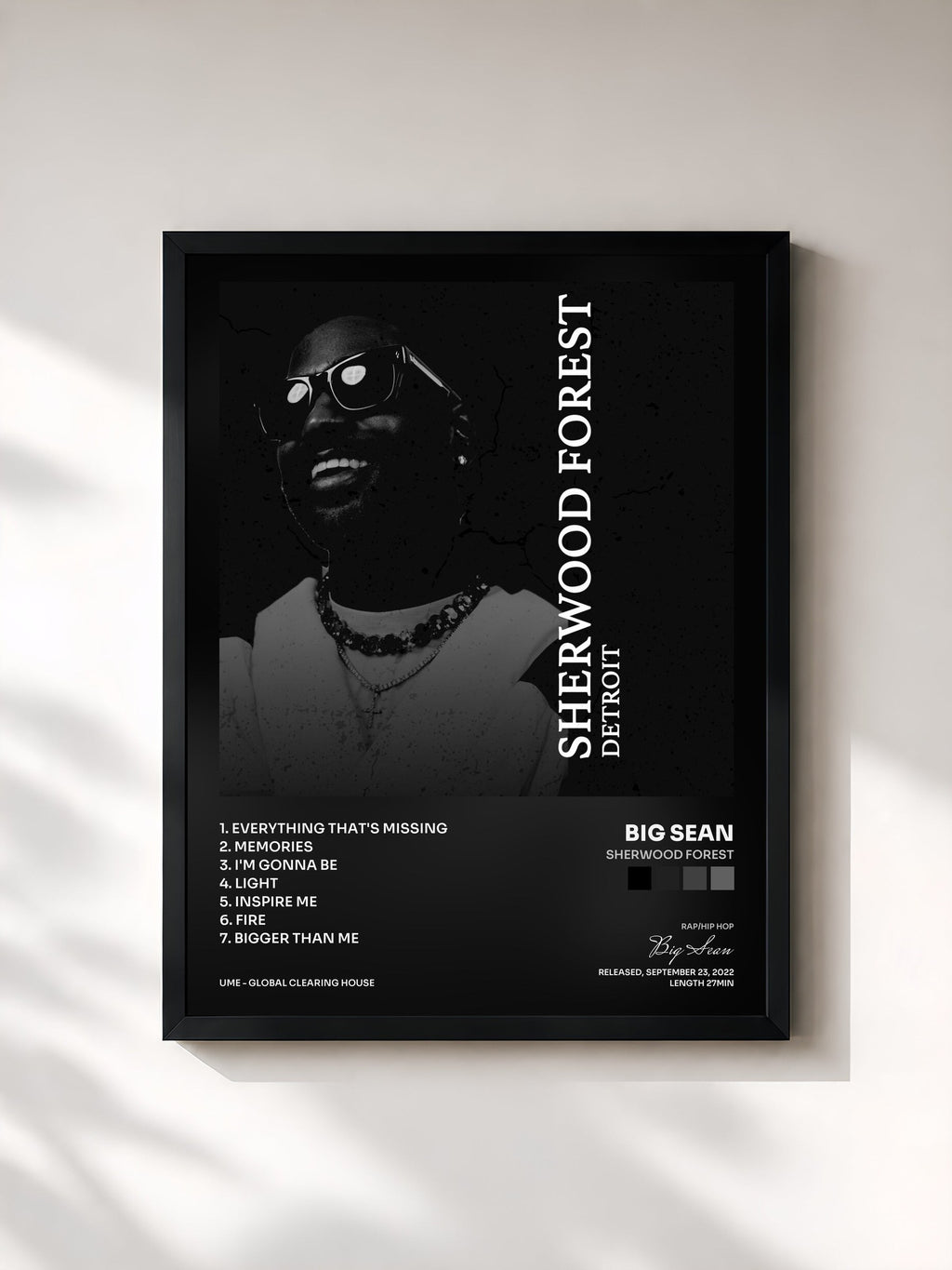 #noir Sherwood Forest di Big Sean in stampa incorniciata, cornice nera, stampata e incorniciata in Francia