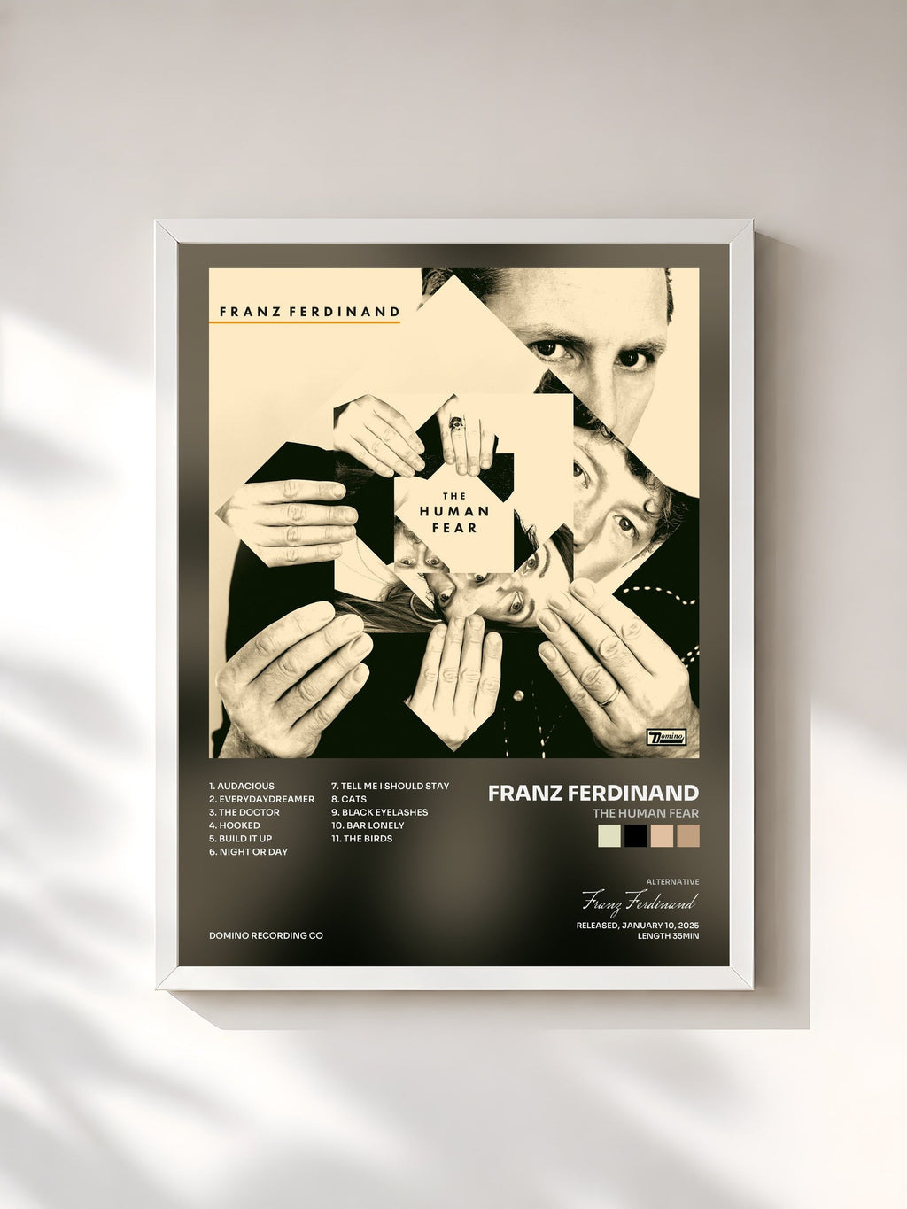 #blanc The Human Fear di Franz Ferdinand in stampa incorniciata, cornice bianca, stampata e incorniciata in Francia
