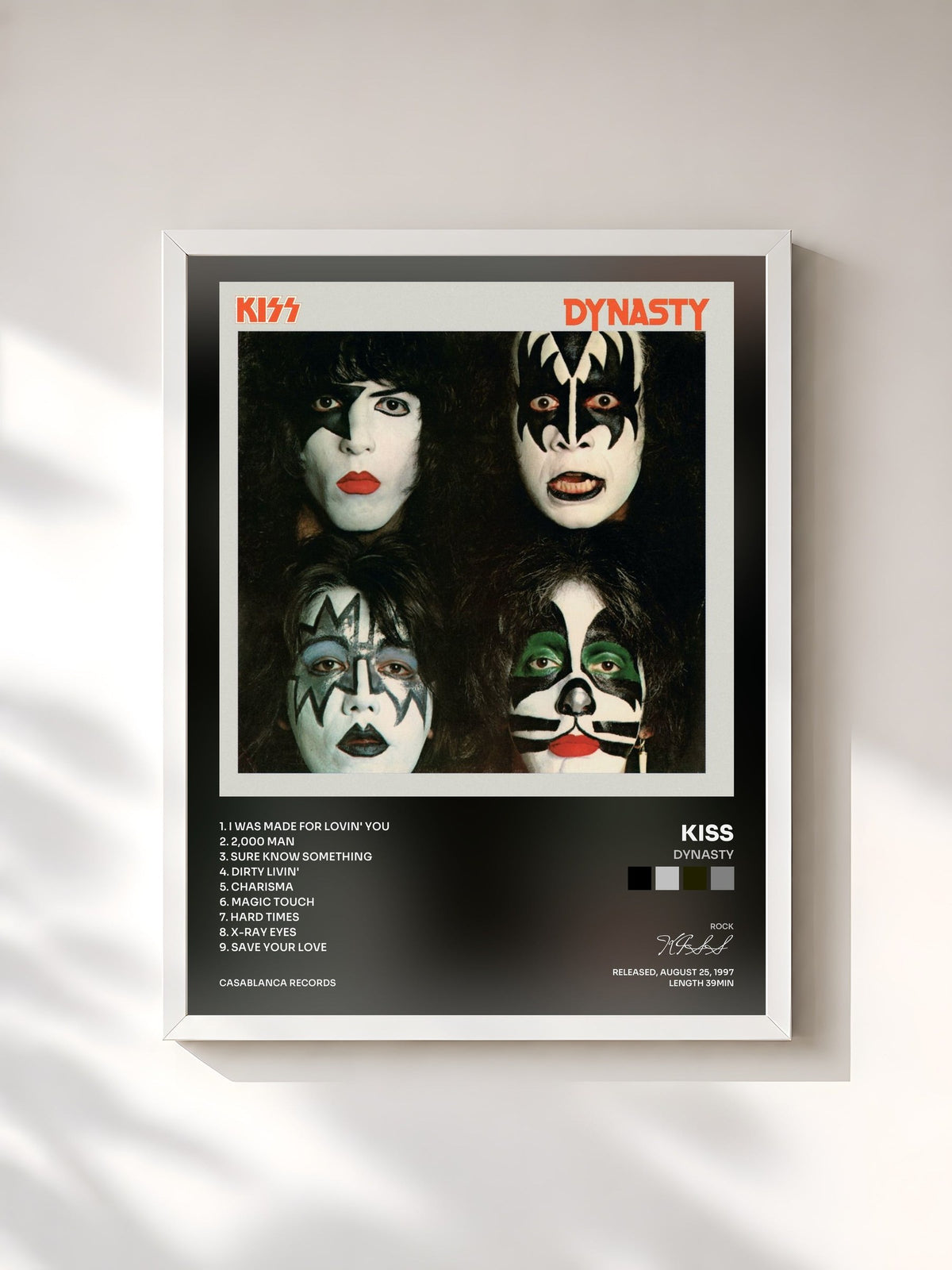 #blanc Dynasty von KISS als gerahmter Kunstdruck, weißer Rahmen, gedruckt und gerahmt in Frankreich