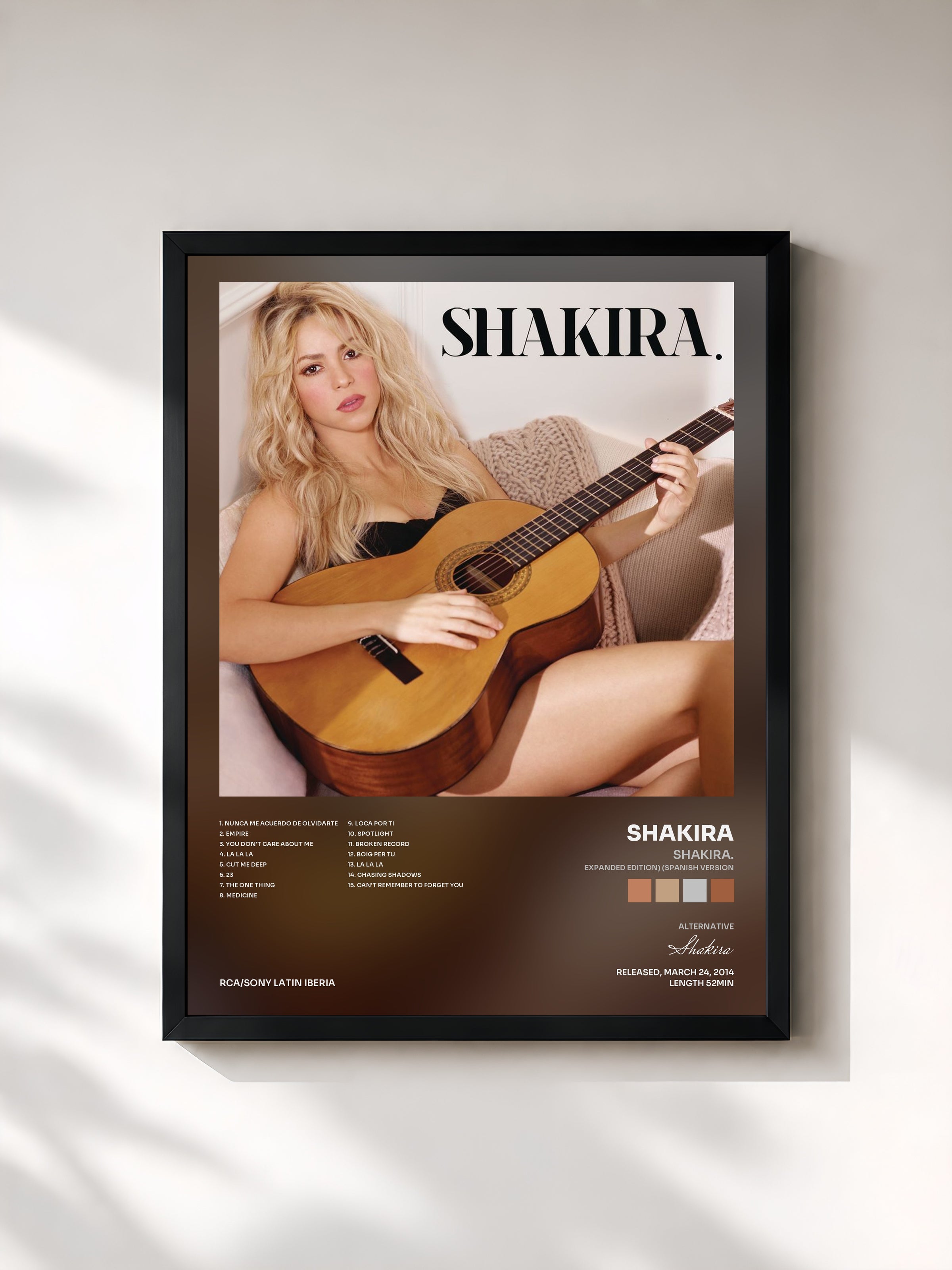 #noir Shakira. (Expanded Edition) (Spanish Version) by Shakira as a framed art print, black frame, printed and framed in France