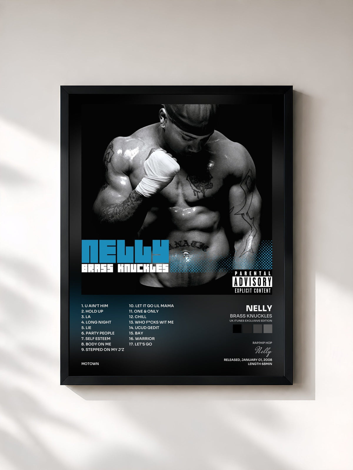 #noir Brass Knuckles (UK iTunes Exclusive Edition) di Nelly in stampa incorniciata, cornice nera, stampata e incorniciata in Francia