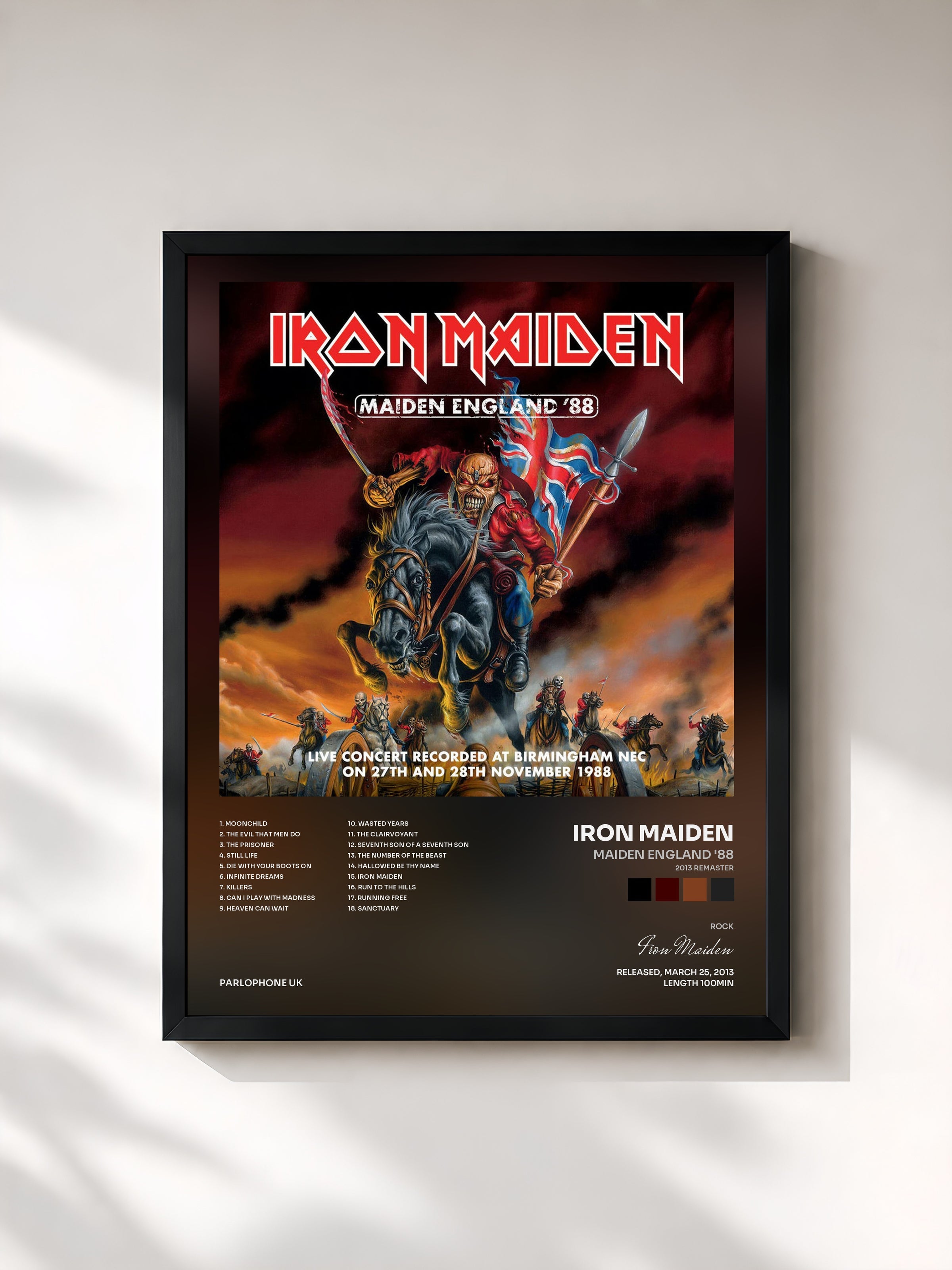 #noir Maiden England '88 (2013 Remaster) by Iron Maiden as a framed art print, black frame, printed and framed in France