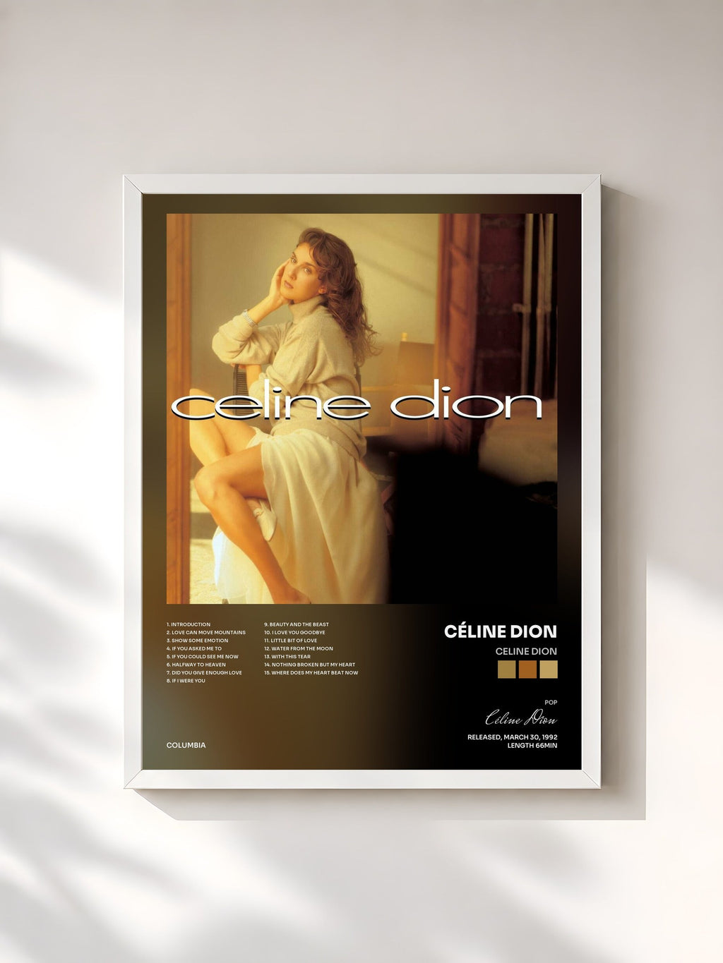 #blanc Celine Dion di Céline Dion in stampa incorniciata, cornice bianca, stampata e incorniciata in Francia